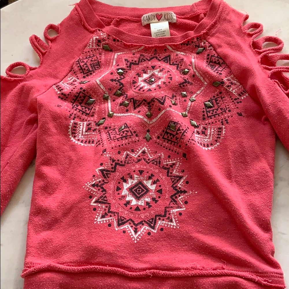 Pink long sleeved tea shirt